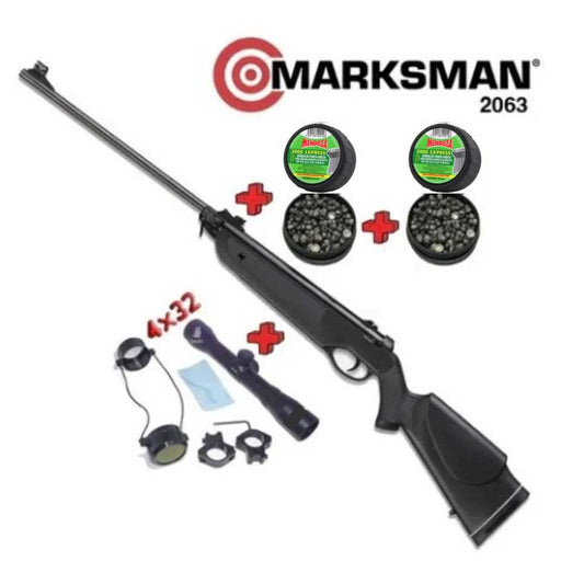 Rifle Marksman 2063 + Mira 4x32 + 240 Diábolos 5.5 Mendoza