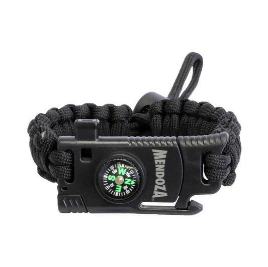 Pulsera Negra Paracord Tactica Supervivencia Navaja Mendoza