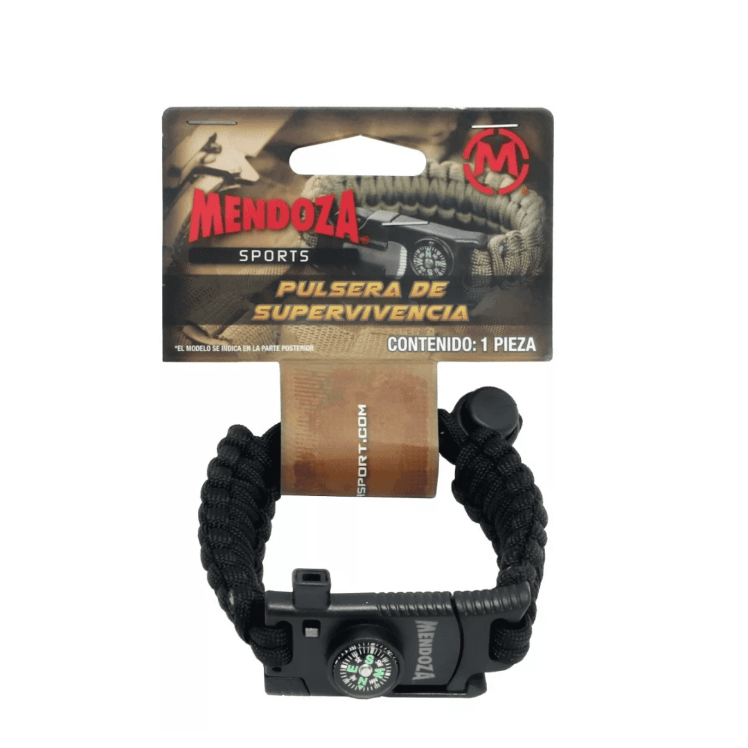 Pulsera Negra Paracord Tactica Supervivencia Navaja Mendoza