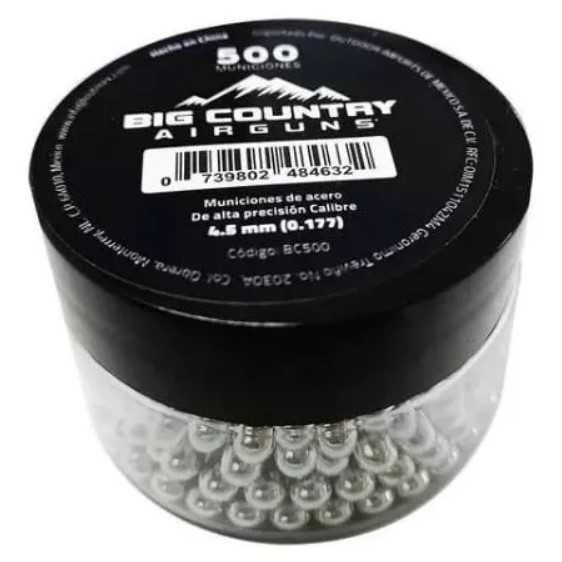 Balines Municion De Acero Big Country Bc500 4.5mm 500 Pz