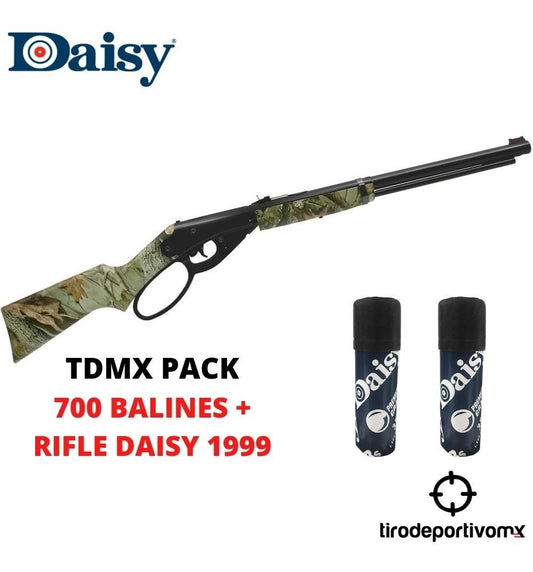 700 Balines 4.5mm + Rifle Daisy 1999 Camuflaje De Palanca