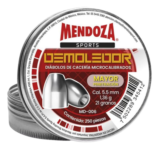 Diábolos Mendoza Demoledor Md-006 Punta Slug 5.5mm 250pz.