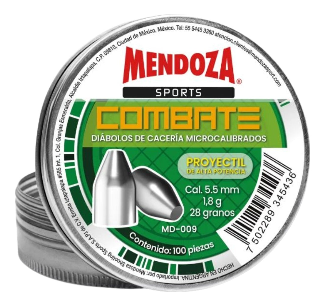 Diábolos Mendoza Combate Md-009 Proyectil Caza 5.5mm 100pz